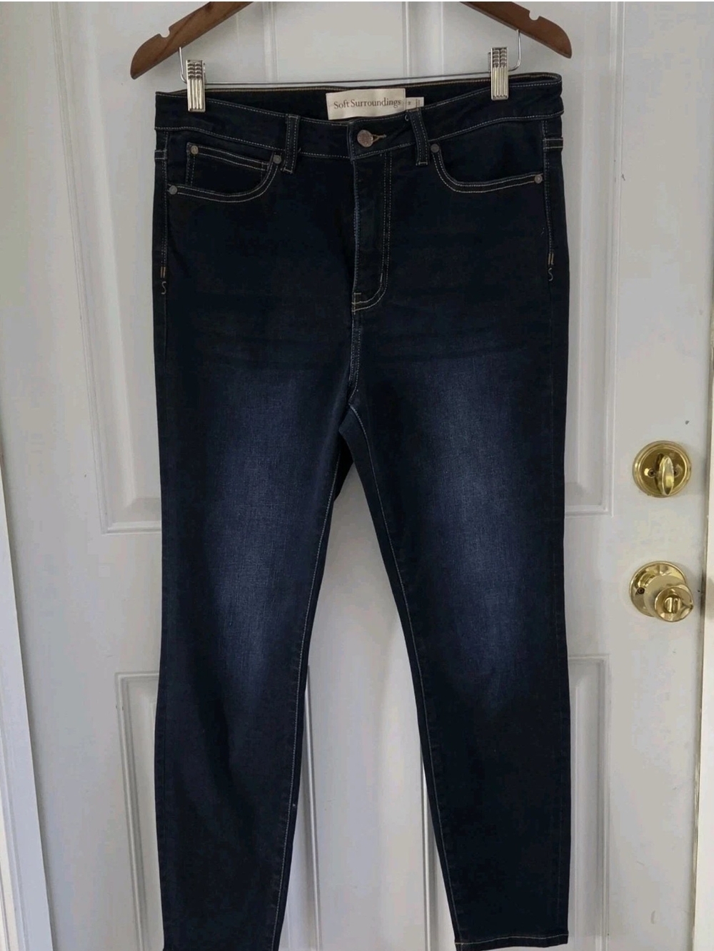 Soft Surroundings High Rise Skinny Jeans Dark Denim Womens Size 10